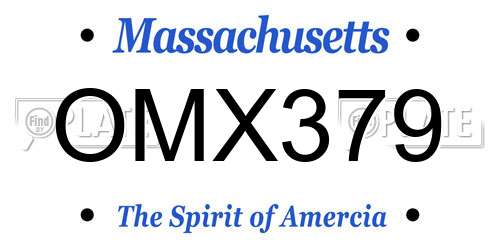 OMX379 Massachusetts License Plate