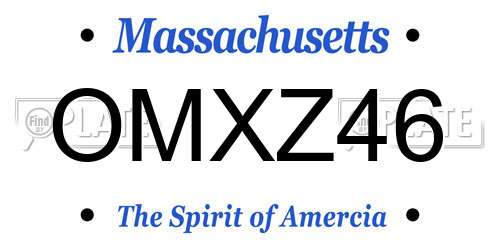 OMXZ46 Massachusetts License Plate