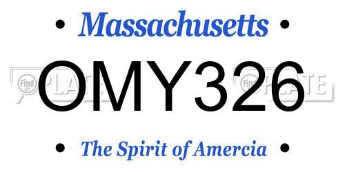 OMY326 Massachusetts License Plate