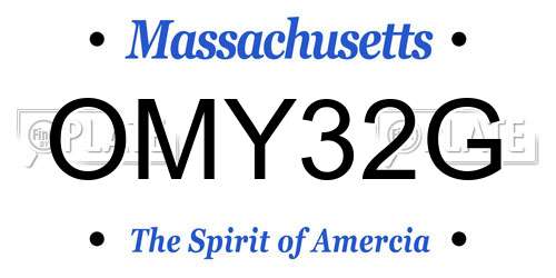 OMY32G Massachusetts License Plate