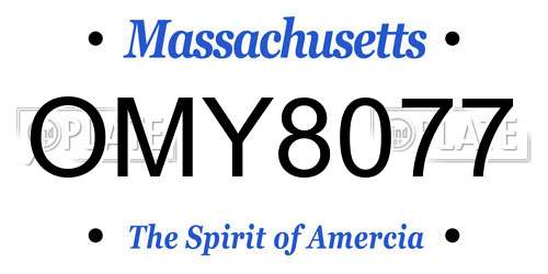 OMY8077 Massachusetts License Plate
