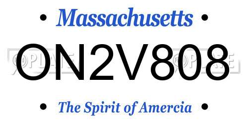 ON2V808 Massachusetts License Plate