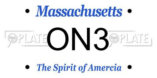 ON3 Massachusetts License Plate