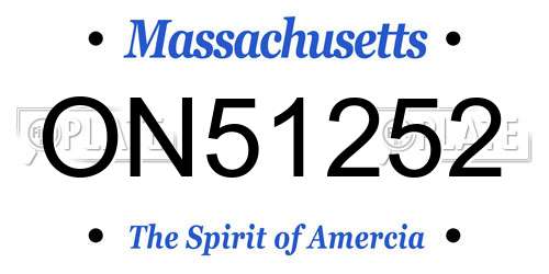 ON51252 Massachusetts License Plate