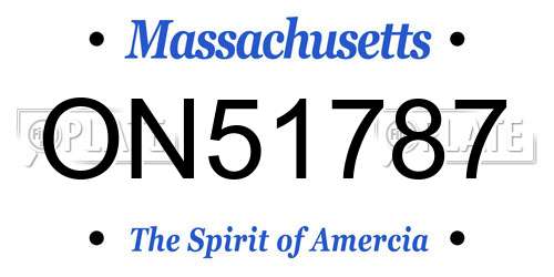 ON51787 Massachusetts License Plate