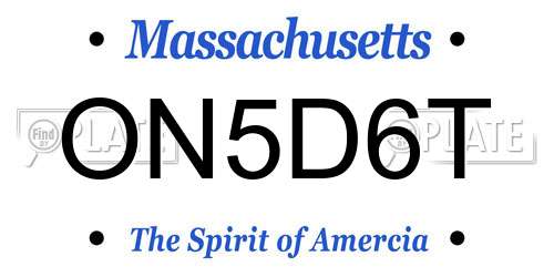 ON5D6T Massachusetts License Plate