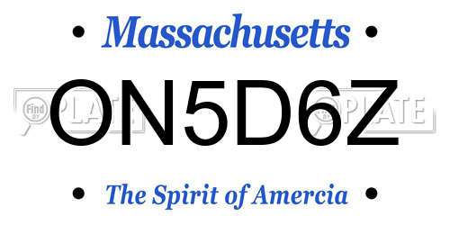 ON5D6Z Massachusetts License Plate