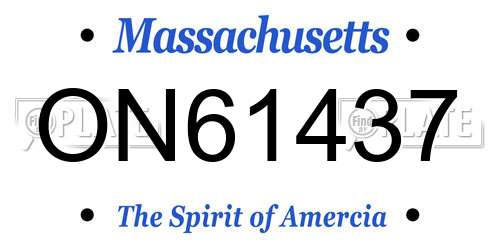 ON61437 Massachusetts License Plate