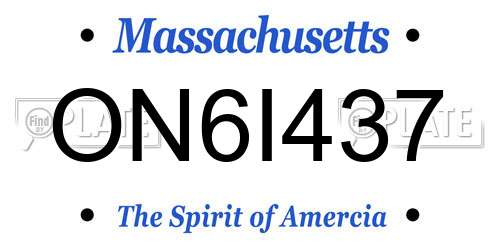 ON6I437 Massachusetts License Plate