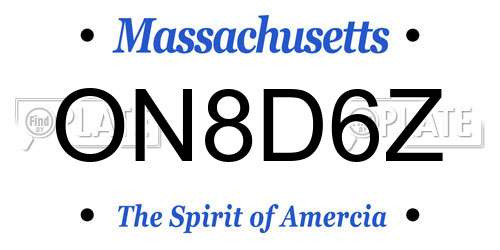 ON8D6Z Massachusetts License Plate