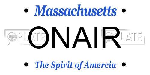 ONAIR Massachusetts License Plate