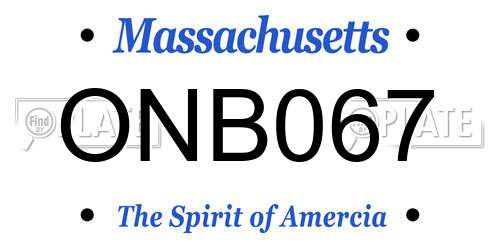 ONB067 Massachusetts License Plate