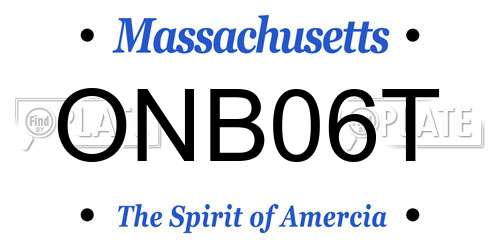 ONB06T Massachusetts License Plate