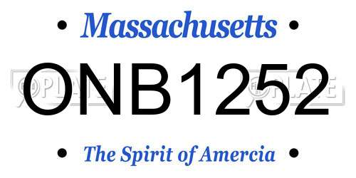 ONB1252 Massachusetts License Plate