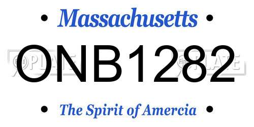 ONB1282 Massachusetts License Plate