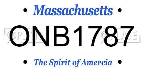 ONB1787 Massachusetts License Plate