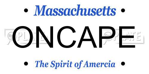 ONCAPE Massachusetts License Plate