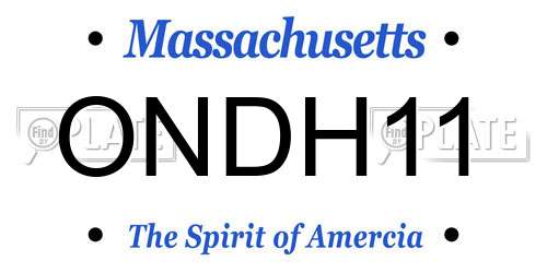 ONDH11 Massachusetts License Plate