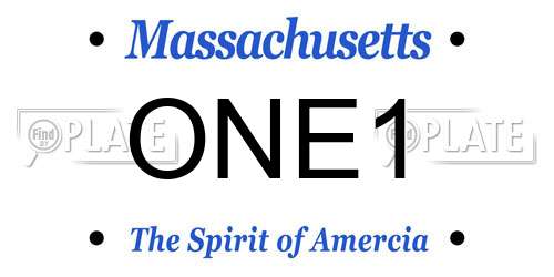 ONE1 Massachusetts License Plate