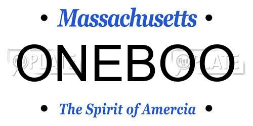 ONEBOO Massachusetts License Plate