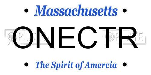 ONECTR Massachusetts License Plate