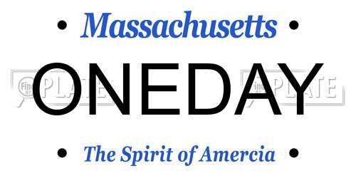 ONEDAY Massachusetts License Plate
