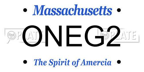 ONEG2 Massachusetts License Plate