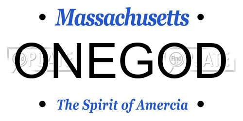 ONEGOD Massachusetts License Plate