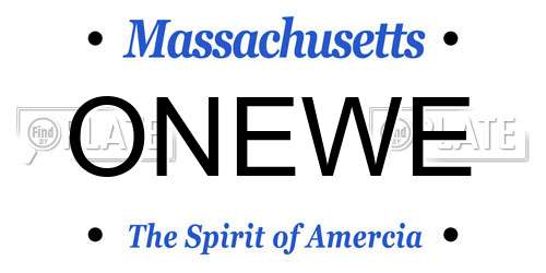 ONEWE Massachusetts License Plate