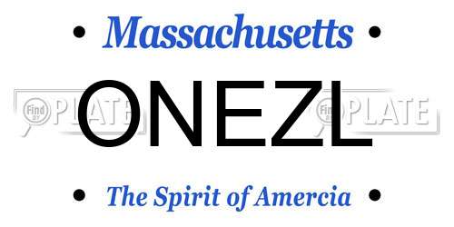 ONEZL Massachusetts License Plate