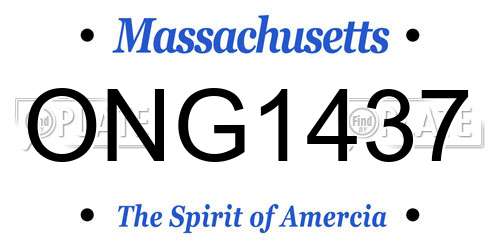 ONG1437 Massachusetts License Plate