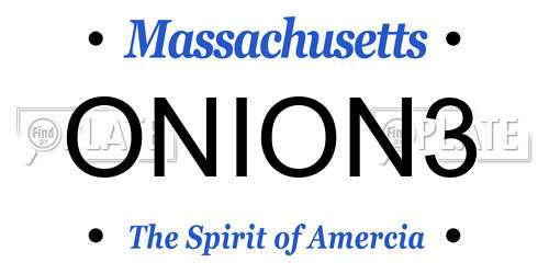 ONION3 Massachusetts License Plate