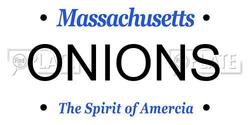 ONIONS Massachusetts License Plate