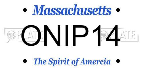 ONIP14 Massachusetts License Plate