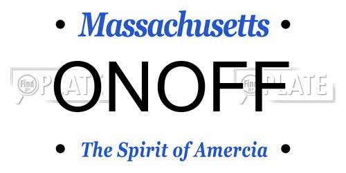 ONOFF Massachusetts License Plate