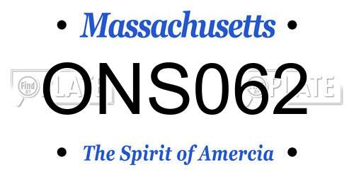 ONS062 Massachusetts License Plate