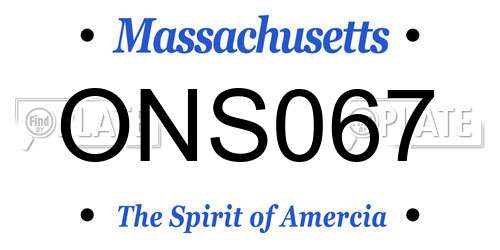ONS067 Massachusetts License Plate