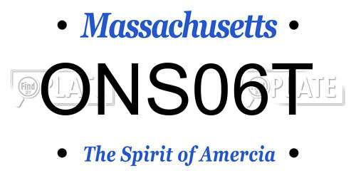 ONS06T Massachusetts License Plate