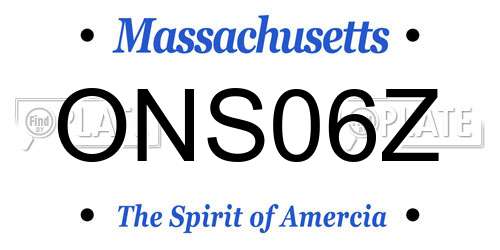 ONS06Z Massachusetts License Plate