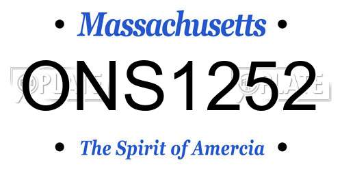 ONS1252 Massachusetts License Plate