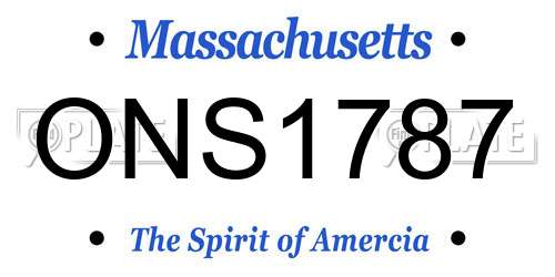 ONS1787 Massachusetts License Plate
