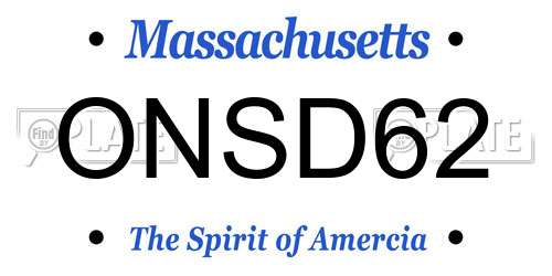 ONSD62 Massachusetts License Plate