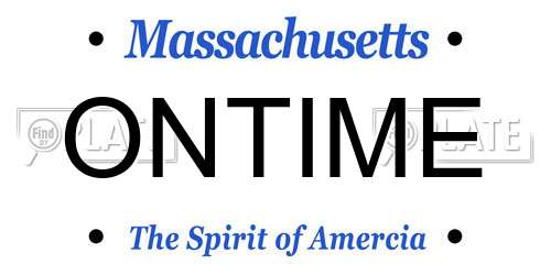 ONTIME Massachusetts License Plate