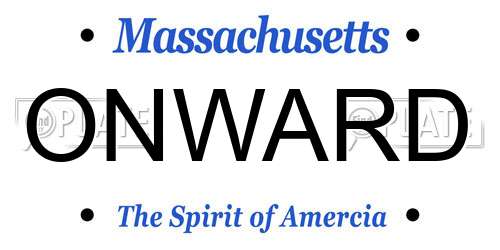 ONWARD Massachusetts License Plate