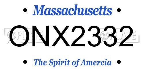 ONX2332 Massachusetts License Plate