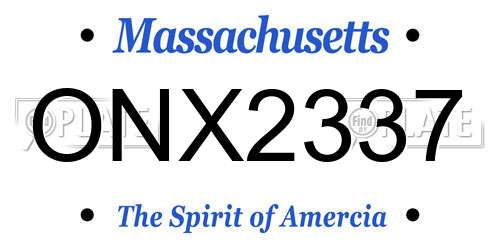 ONX2337 Massachusetts License Plate