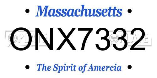 ONX7332 Massachusetts License Plate