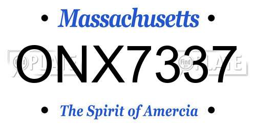 ONX7337 Massachusetts License Plate