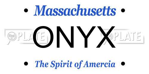 ONYX Massachusetts License Plate