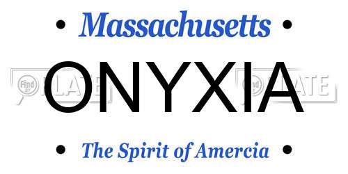 ONYXIA Massachusetts License Plate